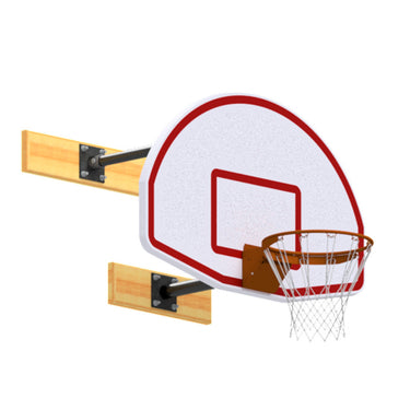 Basketball Backstop - Wall-Mounted - Shooting Station - 3-Point Fan Backboard (6 in. - 2 ft. Wall Offset)